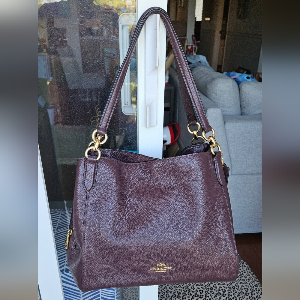 Coach Hallie Shoulder Bag In Berry/prune